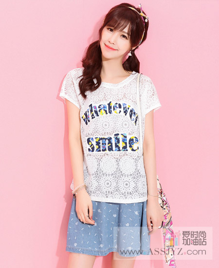 CANDIES短袖蕾丝衫