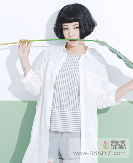 omont七分袖衬衫裙