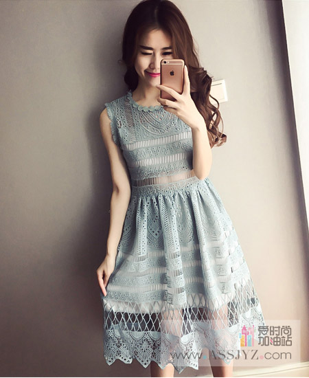 欧惑蕾丝连衣裙