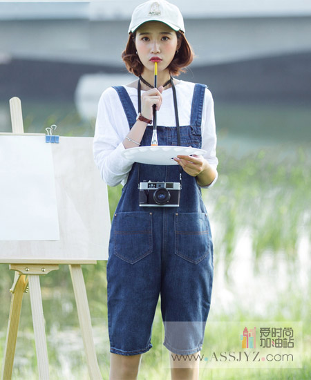航海日志背带牛仔裤