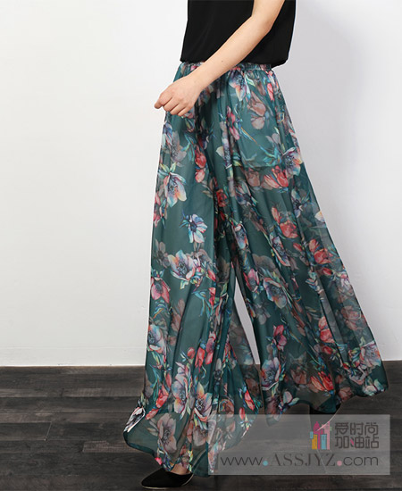 ISISLOVE碎花阔腿裤