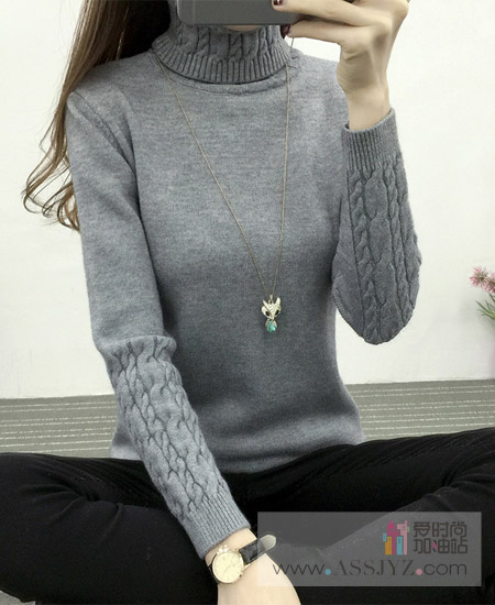 PURENIU纯妞灰色针织衫